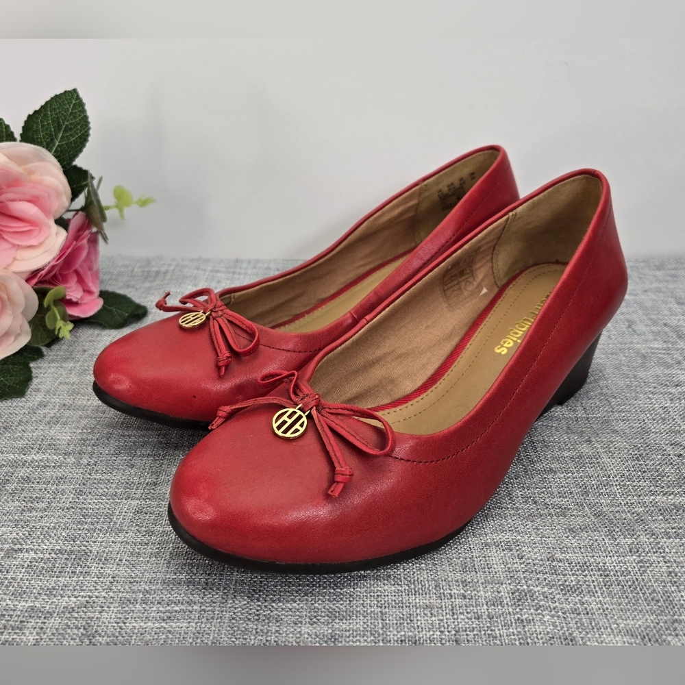 Women's Hush Puppies Red Wedges /‎ Shoes, Wide Large, Red, Size 6.5